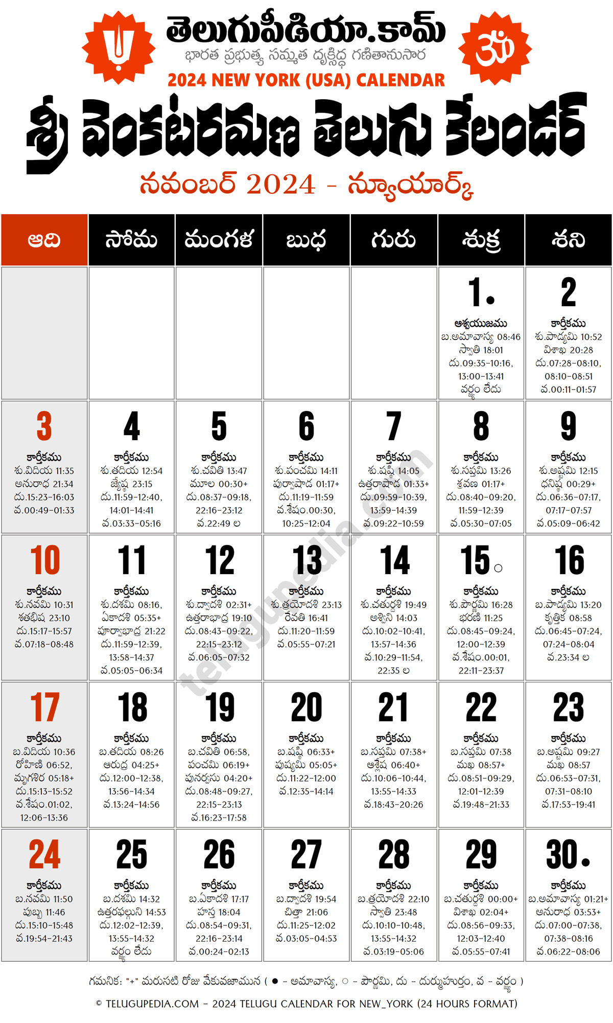 New York 2024 Telugu Calendar Archives Telugu Pedia