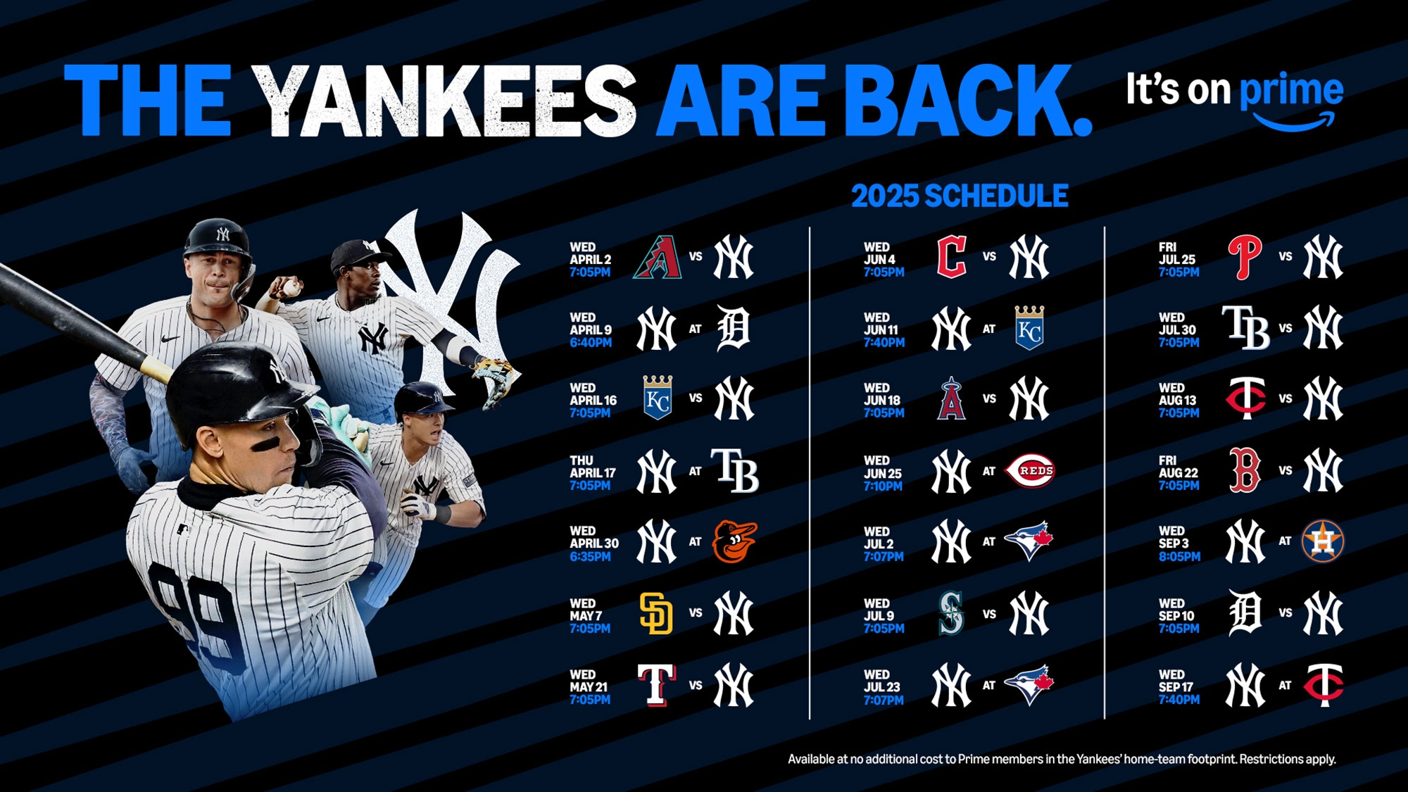 New York Yankees Schedule How To Watch On Prime Video New York Yankees Schedule How To Watch On Prime Video