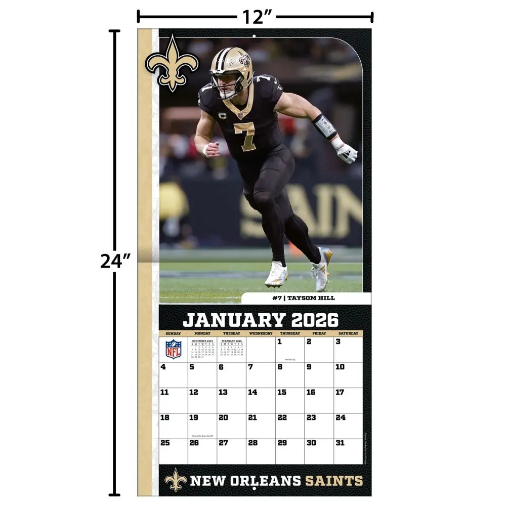 NFL New Orleans Saints 2026 Wall Calendar Calendars