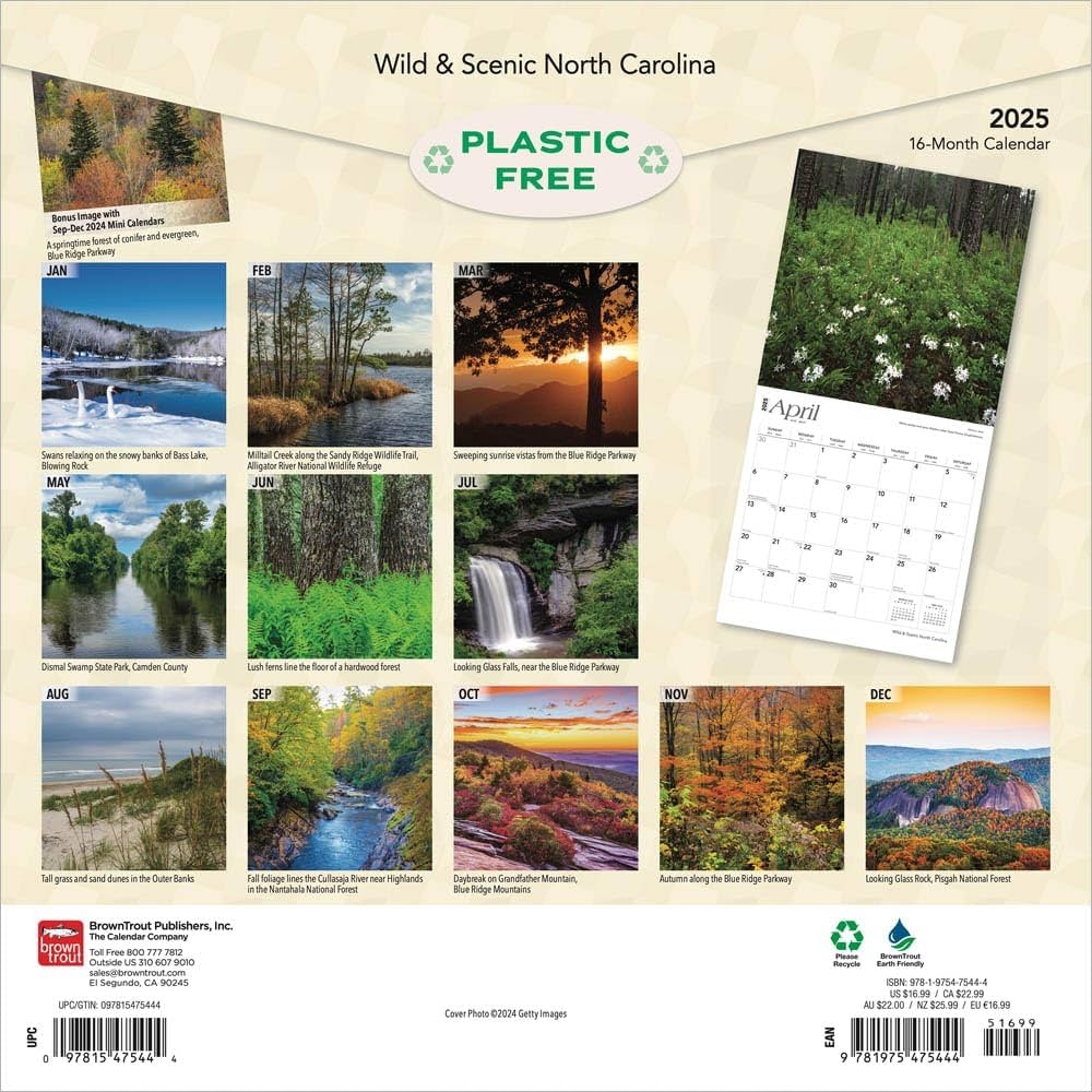 North Carolina Wild Scenic 2025 12 X 24 Inch Monthly Square Wall Calendar Plastic Free BrownTrout USA United States Of America Southeast State Nature BrownTrout BrownTrout Publishers Inc 9781975475444 Amazon Office Products North Carolina Wild Scenic 2025 12 X 24 Inch Monthly Square Wall Calendar Plastic Free BrownTrout USA United States Of America Southeast State Nature BrownTrout BrownTrout Publishers Inc 9781975475444 Amazon Office Products