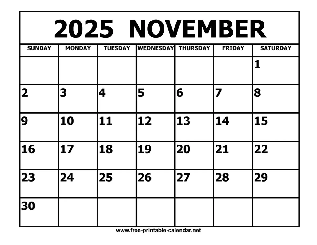 November 2025 Calendar