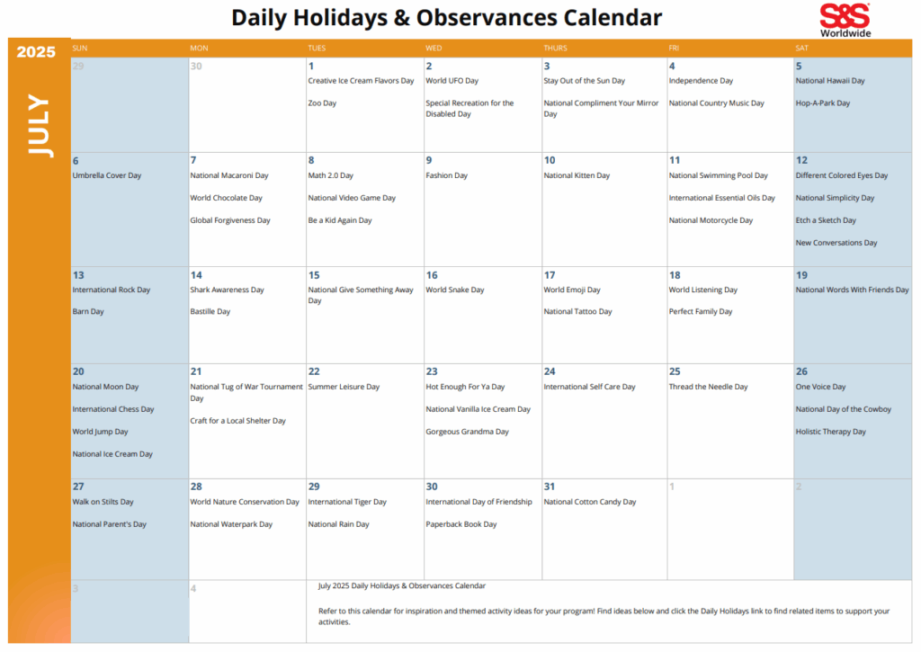 November Daily Holidays Observances Printable Calendar S S Blog