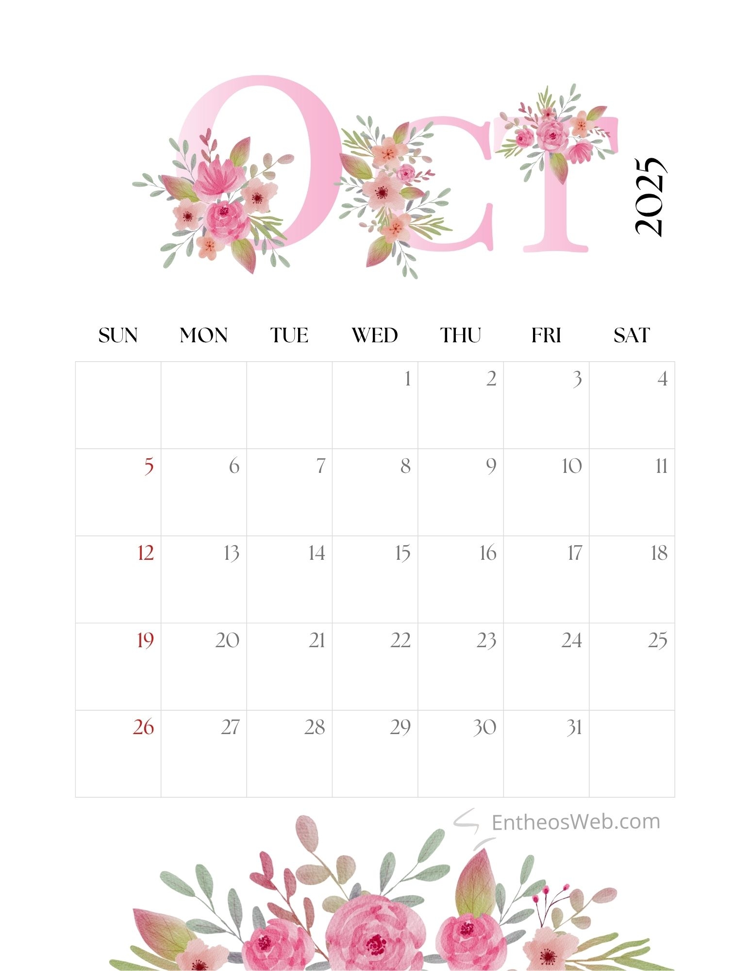 October Calendar 2025 Vertical October Calendar 2025 Vertical