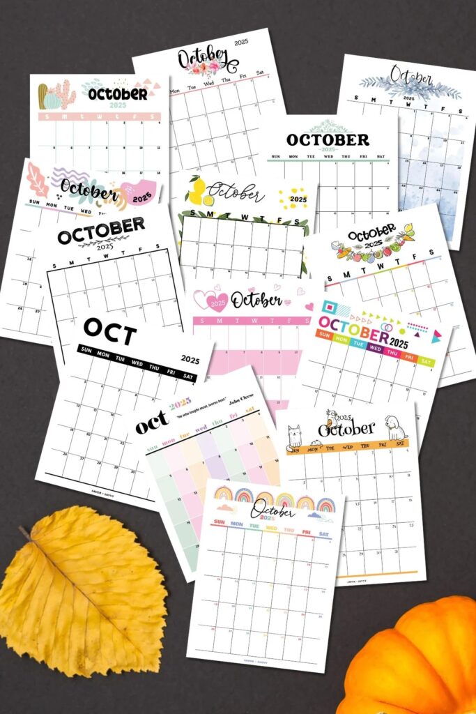 October 2025 Calendar Templates 14 Free Printables Savor Savvy