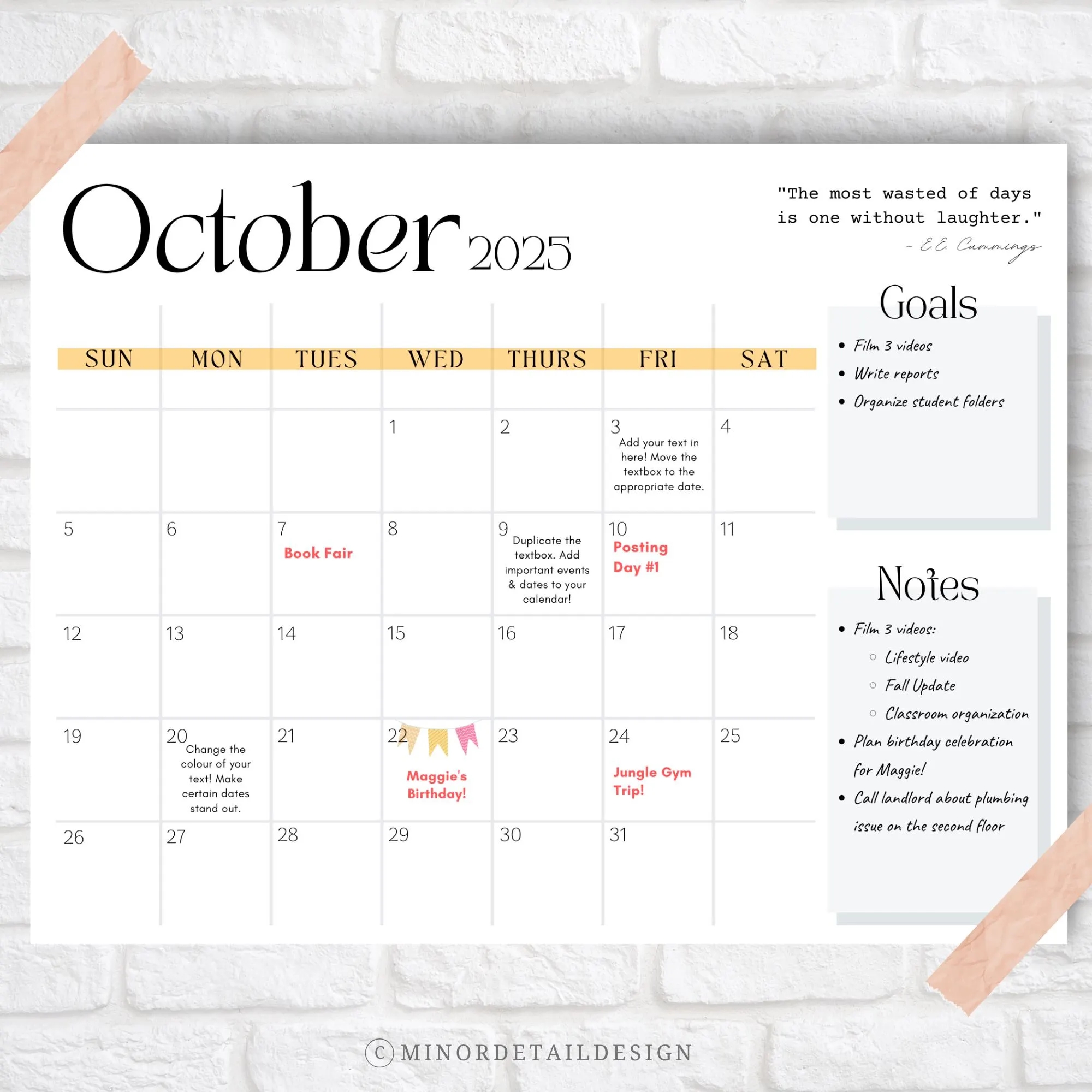 October Calendar 2025 October 2025 Printable Calendar Fall Theme Calendar Printable 2025 Month Calendar Minimal Wall Calendar Monthly Etsy