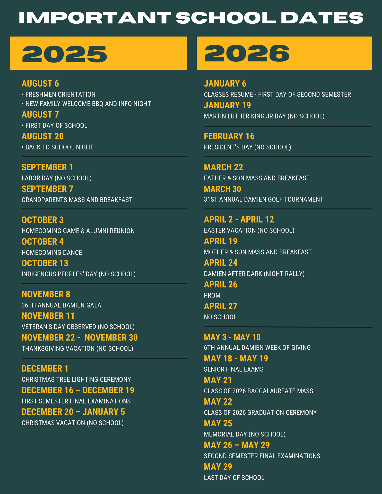 May 2026 Calendar Important Days