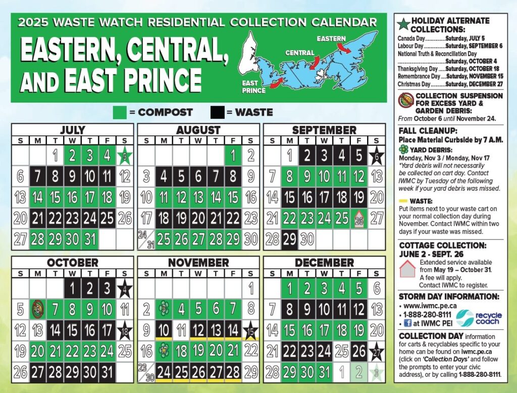 PEI Garbage And Recycling Collection Calendar IWMC