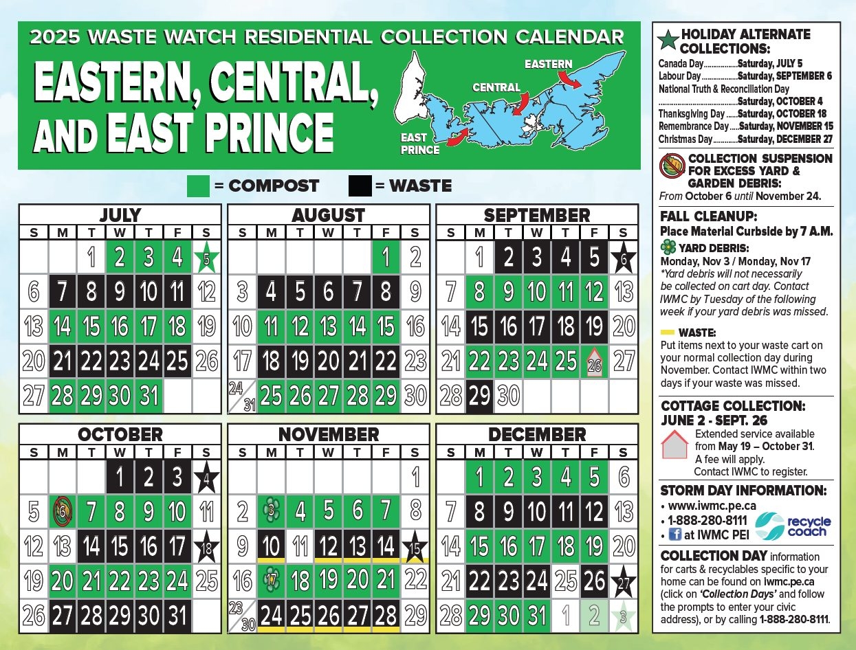 PEI Garbage And Recycling Collection Calendar IWMC PEI Garbage And Recycling Collection Calendar IWMC