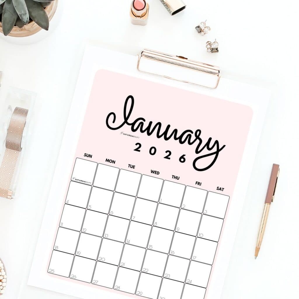 Pretty Pastel Calendars 2026 Cute Free Printables