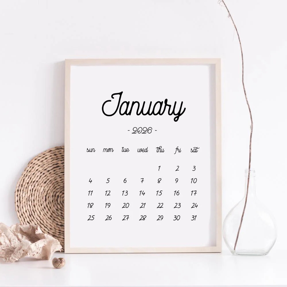 Printable Calendar January 2026 January Calendar January 2026 Baby Due Date Calendar Pregnancy Calendar Etsy