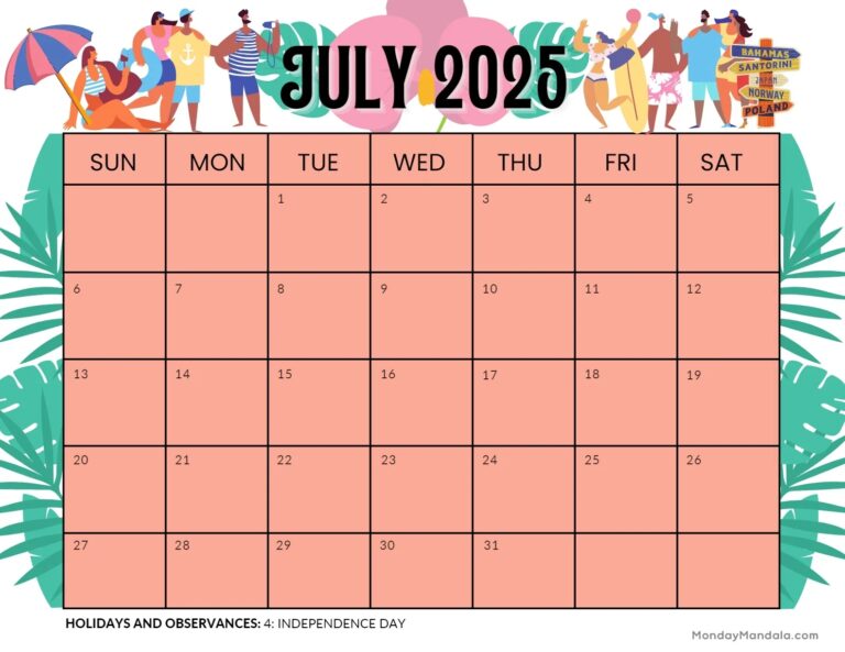 Printable Calendars For 2025 2026 Free PDFs 