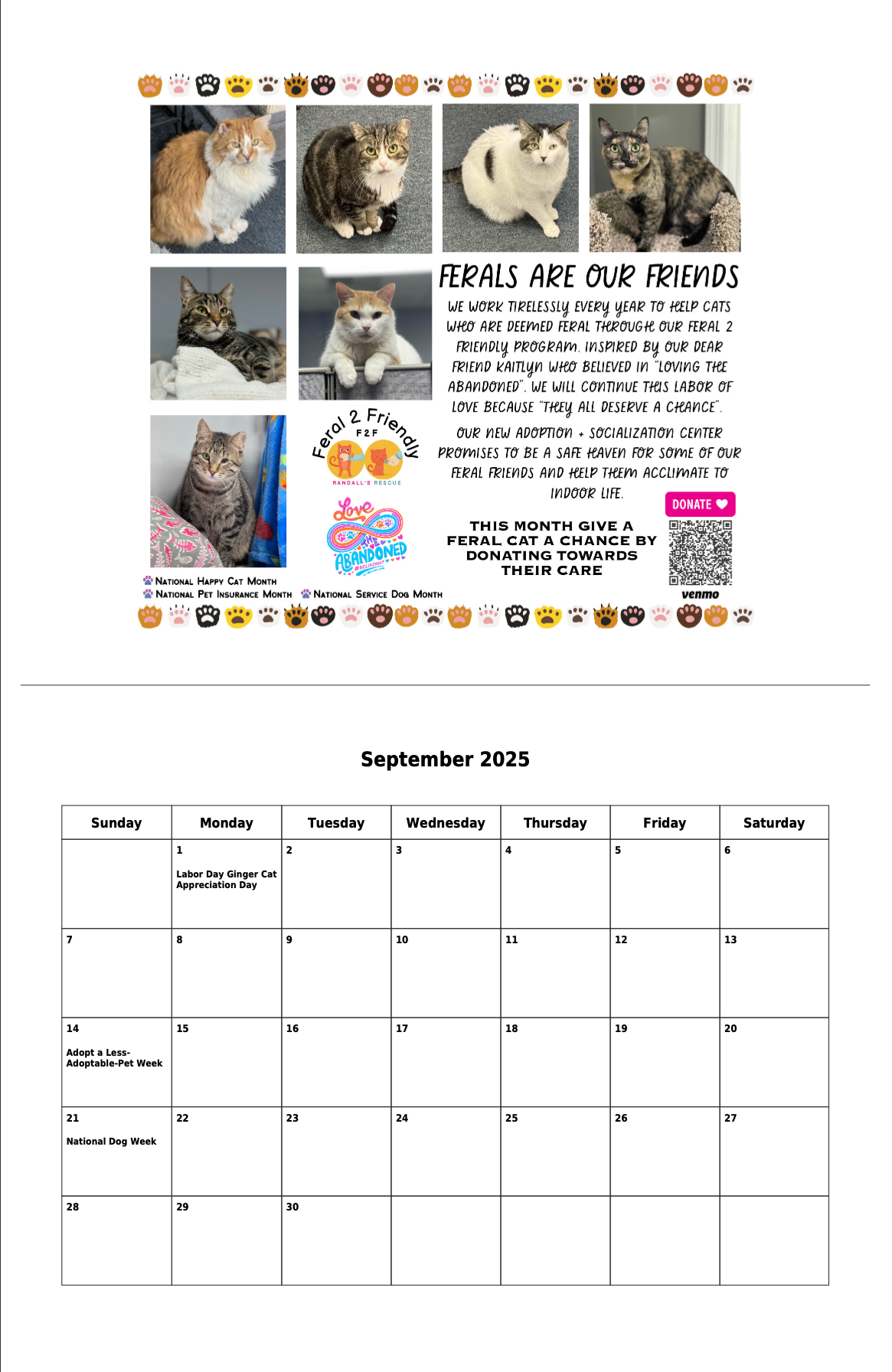 Randall s Rescue 2025 Calendar Randall s Rescue Randall s Rescue 2025 Calendar Randall s Rescue