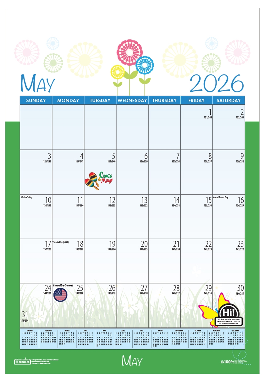 Calendar April May 2026