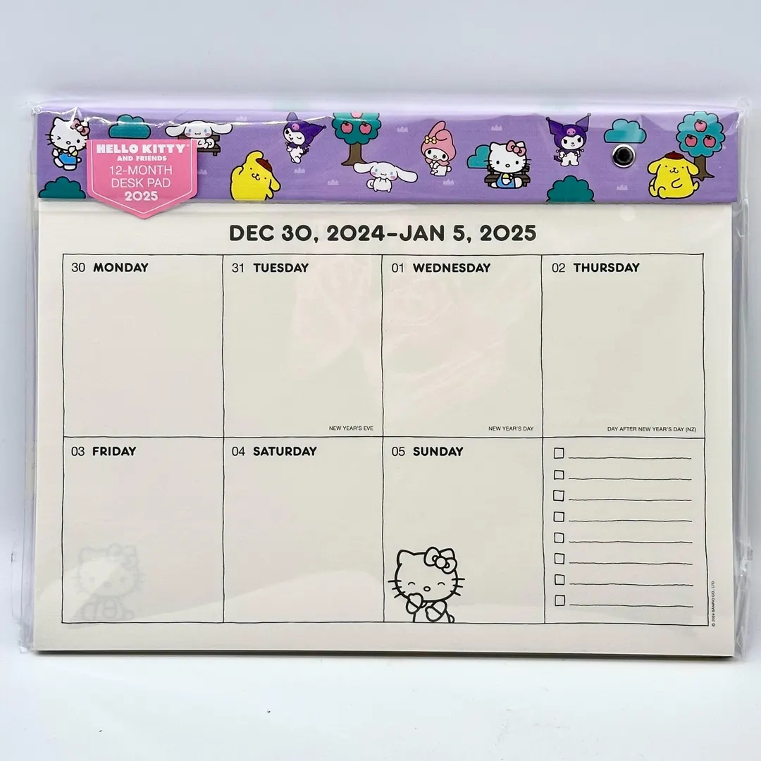 Sanrio Hello Kitty And Friends 12 month Desk Pad Calendar Planner 2025 purple Etsy