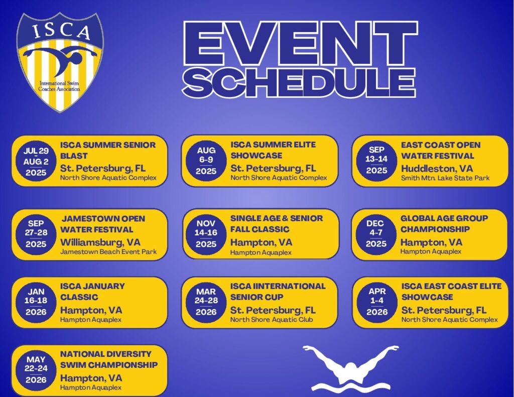Save The Date International Swim Coaches Association ISCA