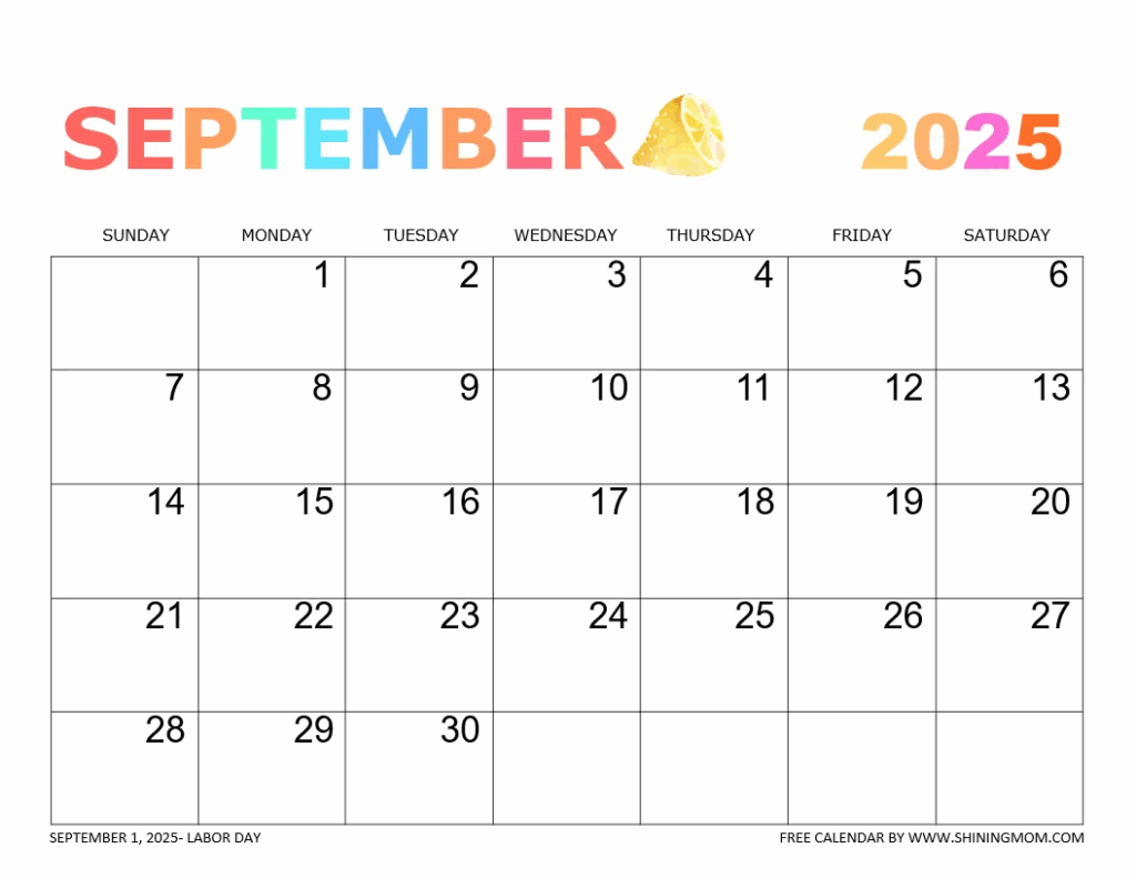 September 2025 Calendar 50 Beautiful Free Printables