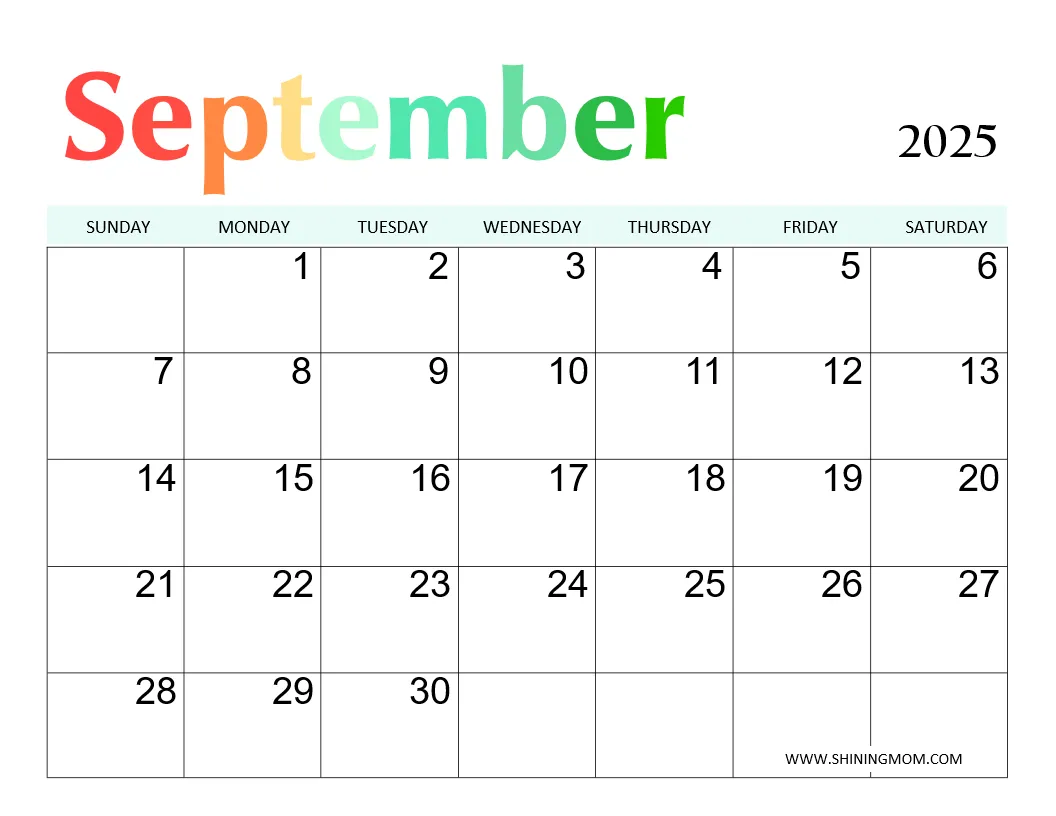 September 2025 Calendar 50 Beautiful Free Printables September 2025 Calendar 50 Beautiful Free Printables