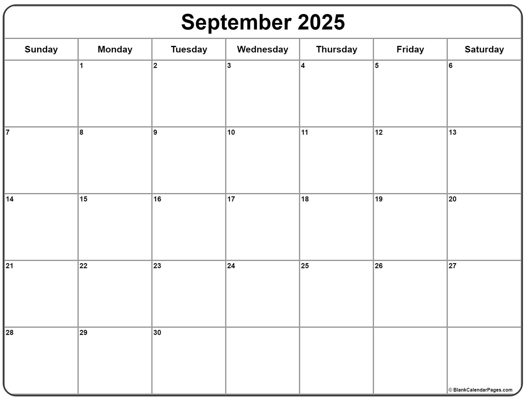September 2025 Calendar Free Printable Calendars September 2025 Calendar Free Printable Calendars