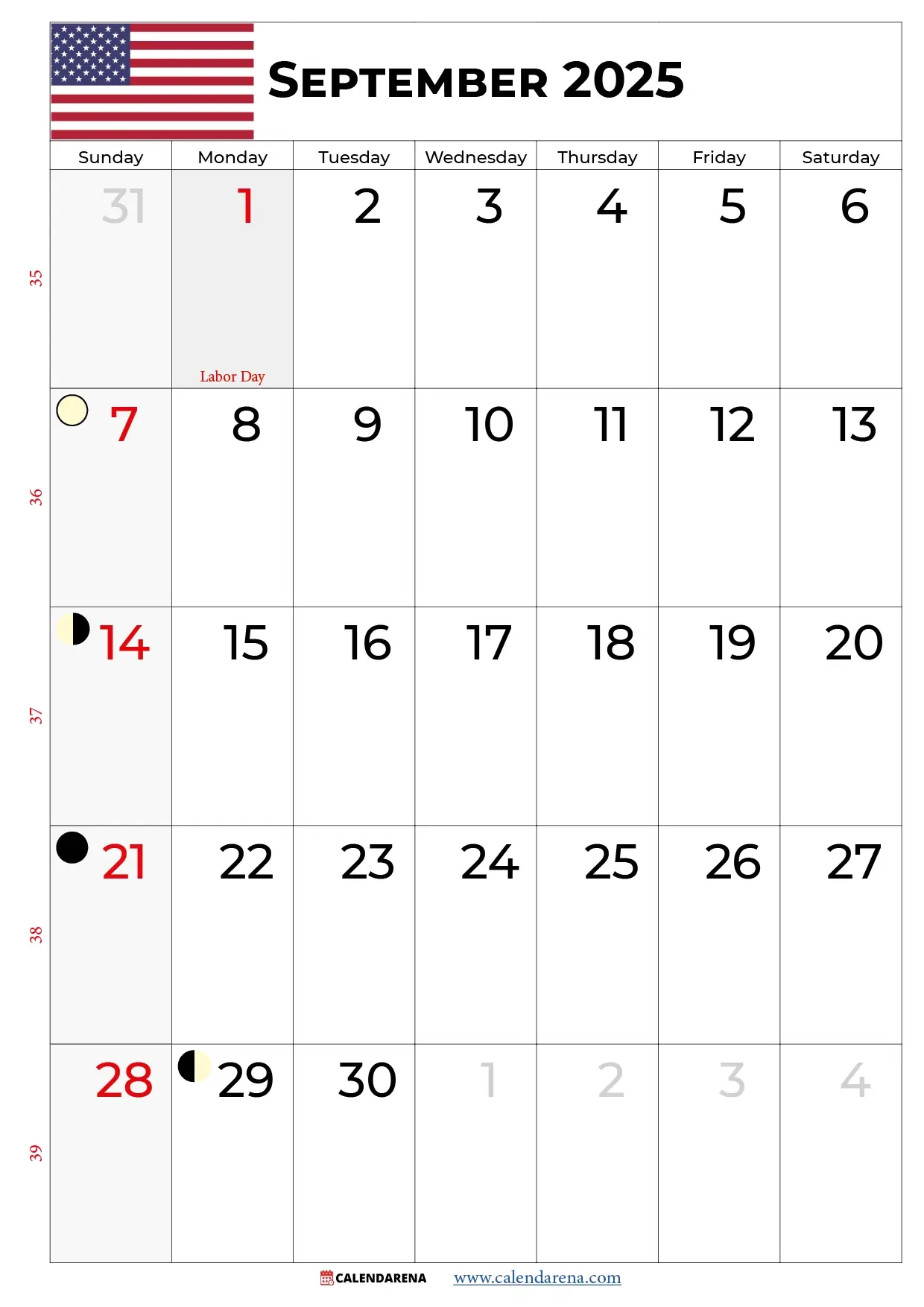 Labor Day September 2025 Calendar Labor Day September 2025 Calendar