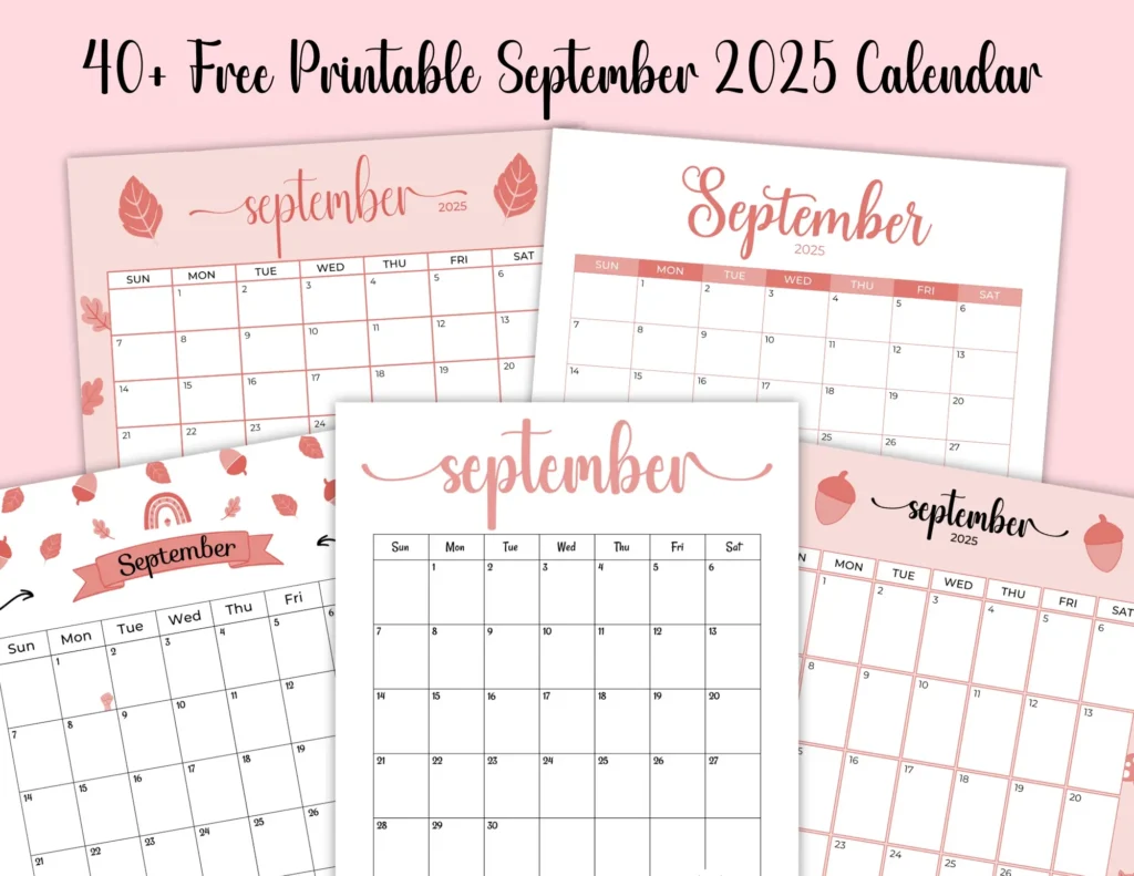 September 2025 Calendars 40 Free Printable PDF