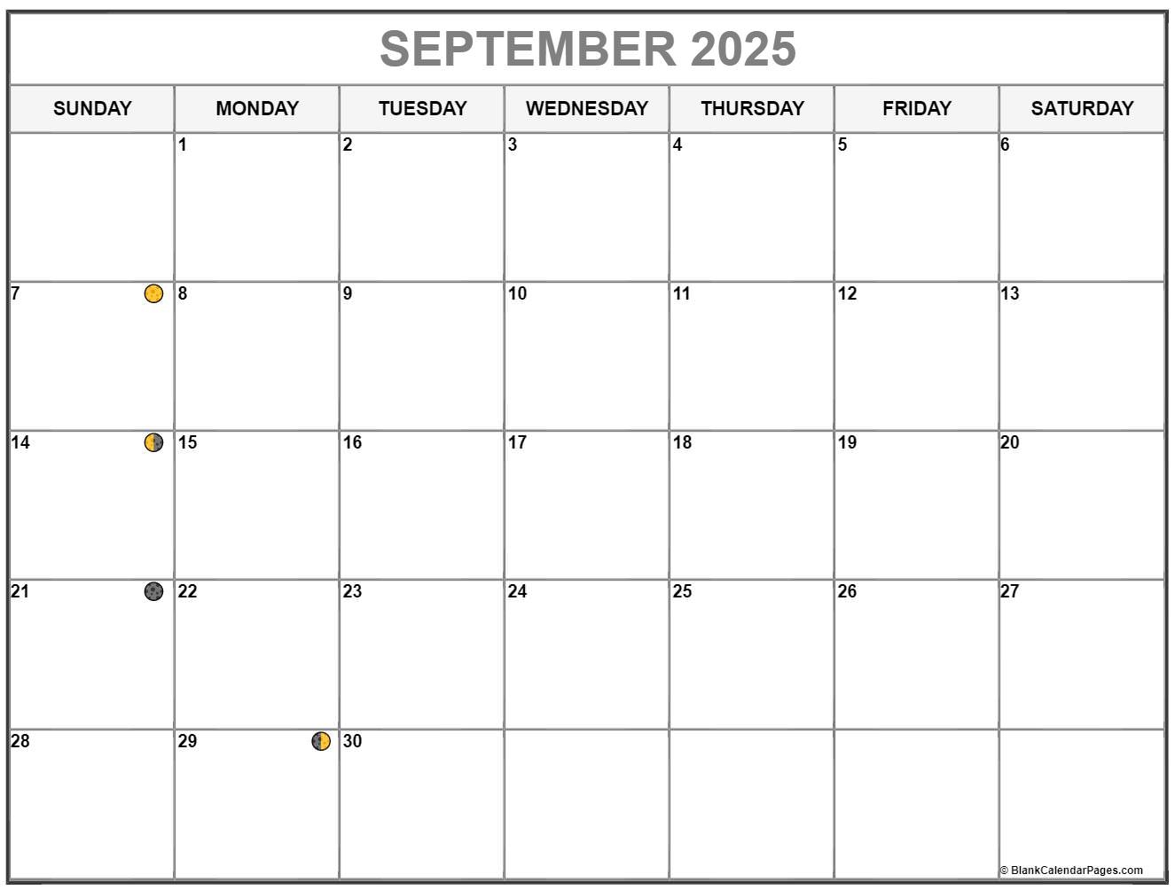 September 2025 Lunar Calendar Moon Phase Calendar September 2025 Lunar Calendar Moon Phase Calendar
