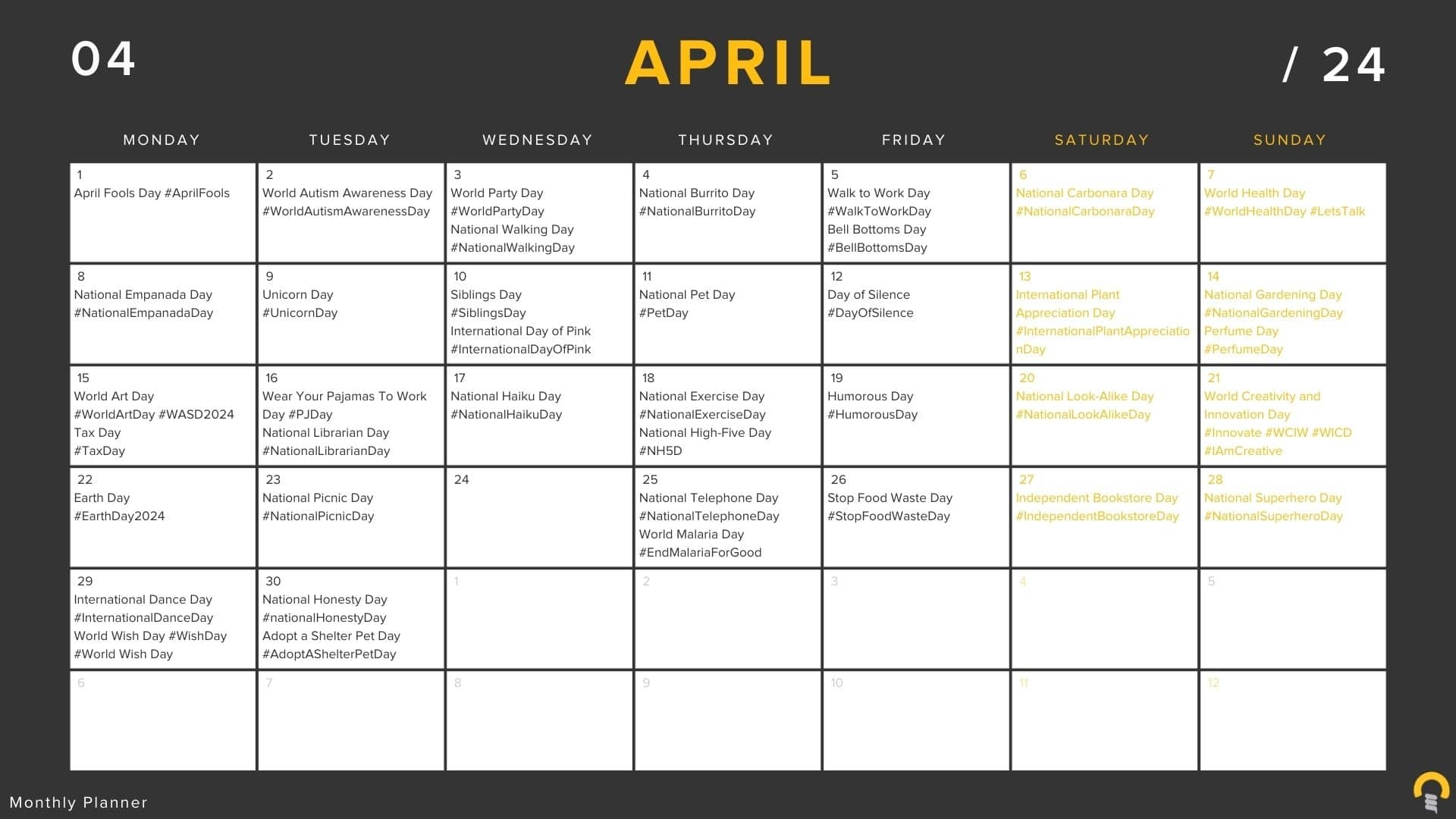 Social Media Calendar 2024 April Social Media Calendar 2024 April