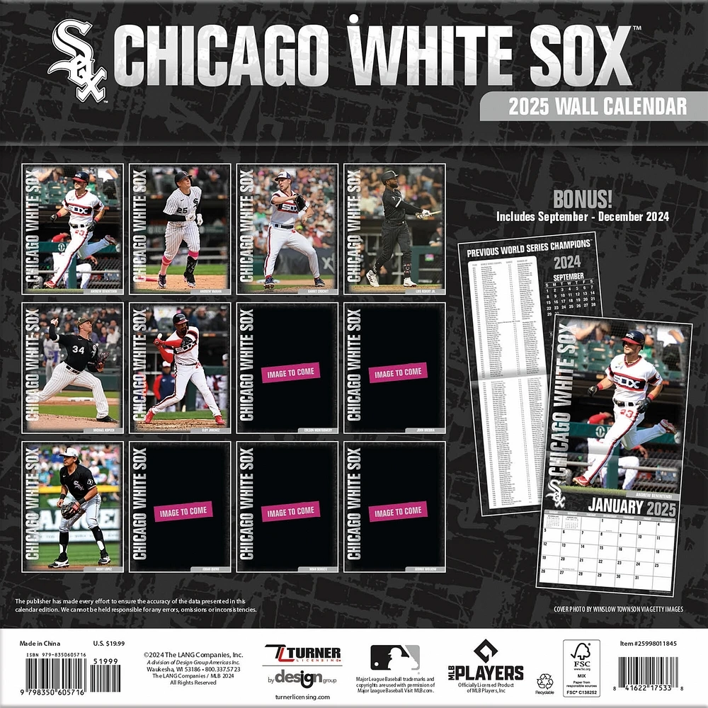 Turner Sports Chicago White Sox 2024 2025 12 X 12 Team Wall Calendar Bramalea City Centre