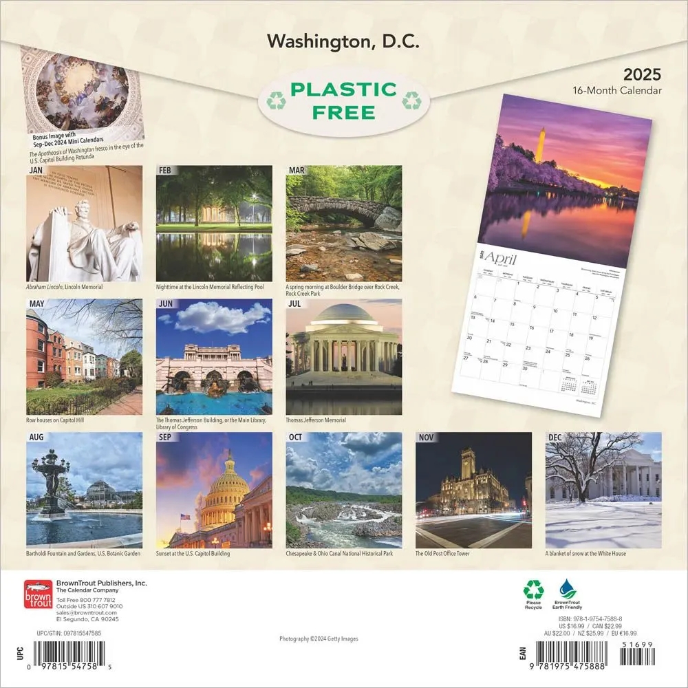 Washington DC 2025 Wall Calendar Calendars