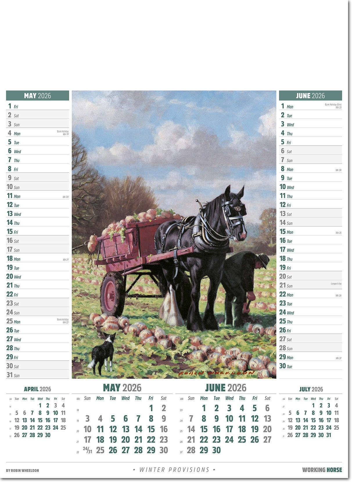 Working Horse Advertising Calendar 2026 Rose Calendars Working Horse Advertising Calendar 2026 Rose Calendars