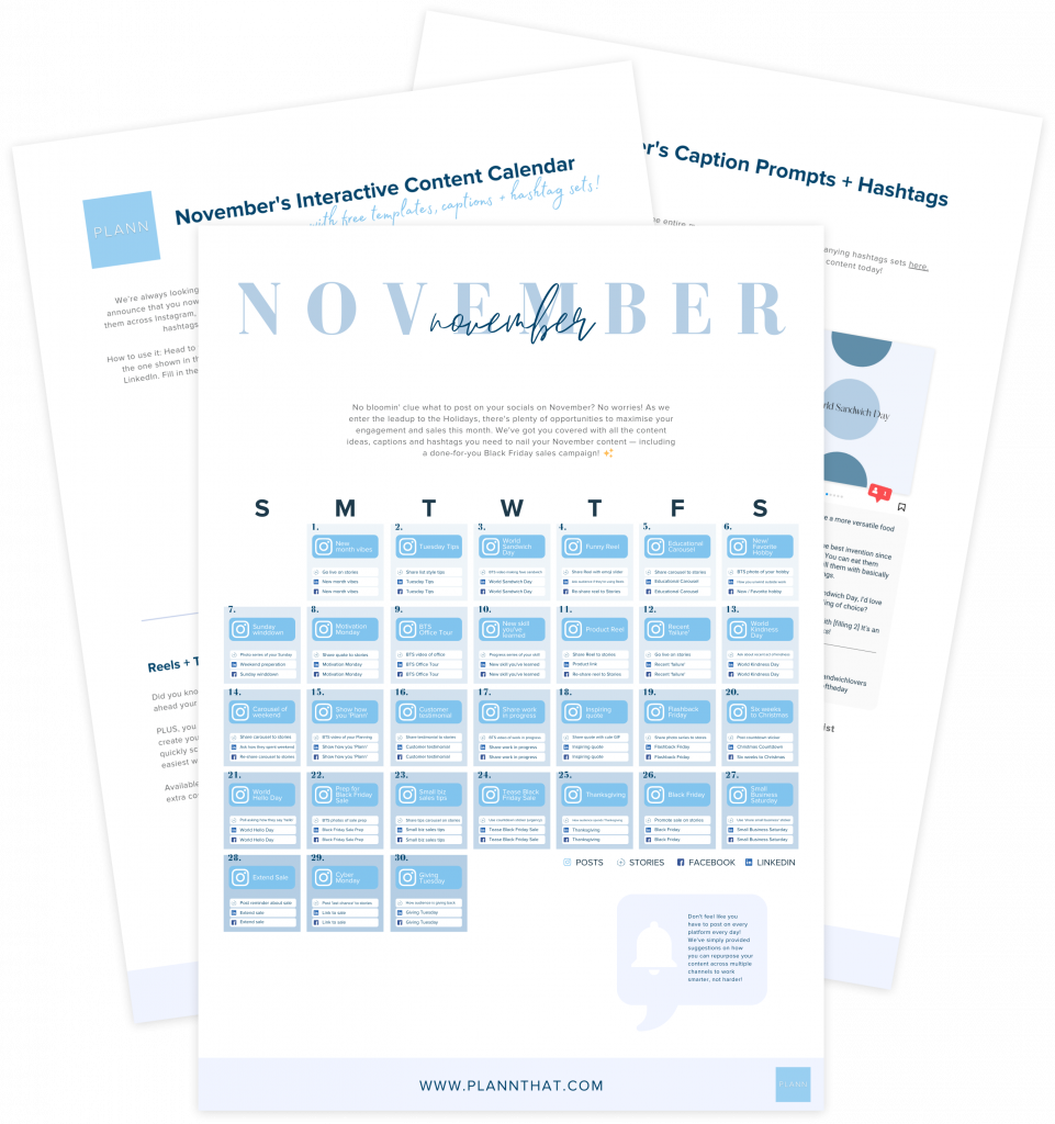 Your Free November Social Media Calendar