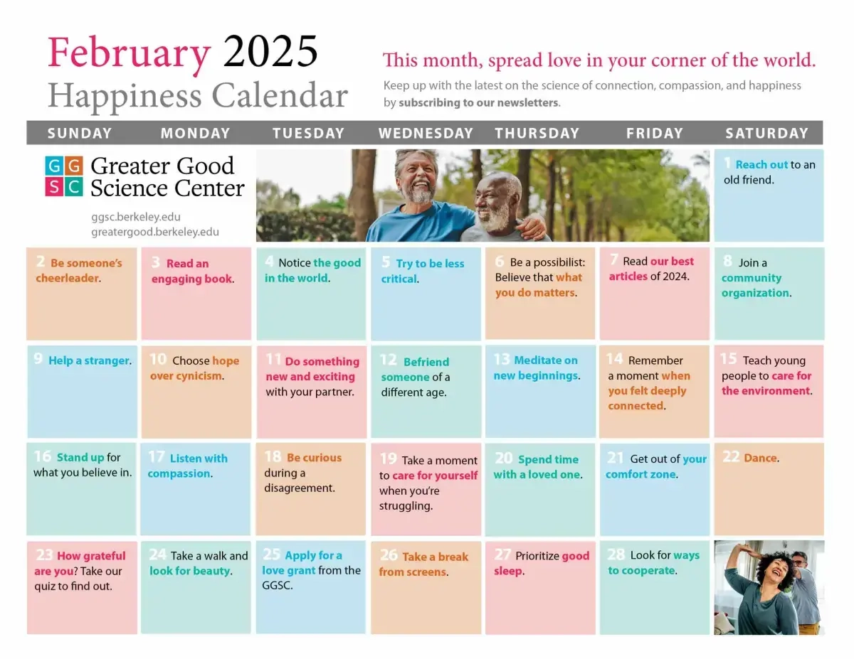 Your Happiness Calendar For February 2025